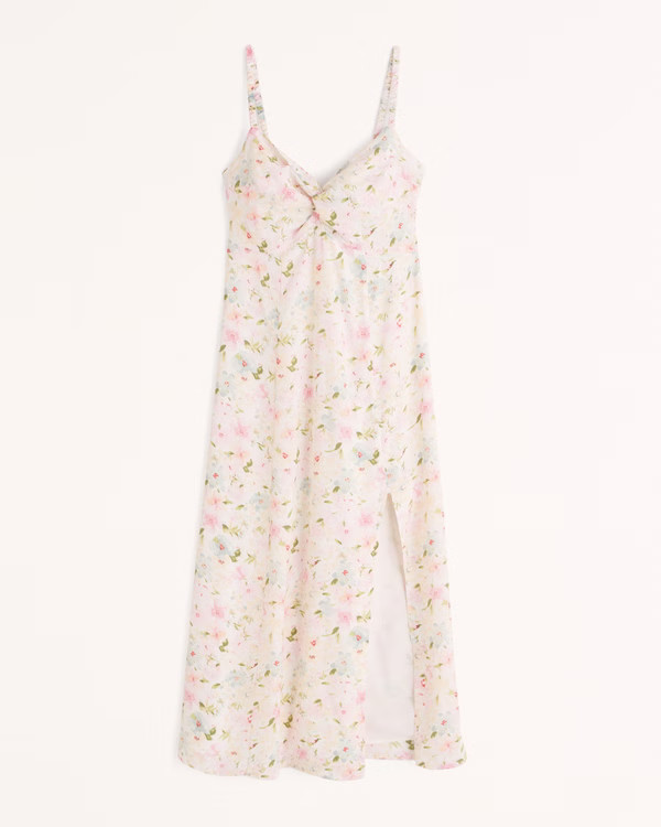 Women's Twist-Front Midi Dress | Women's Dresses & Jumpsuits | Abercrombie.com | Abercrombie & Fitch (US)