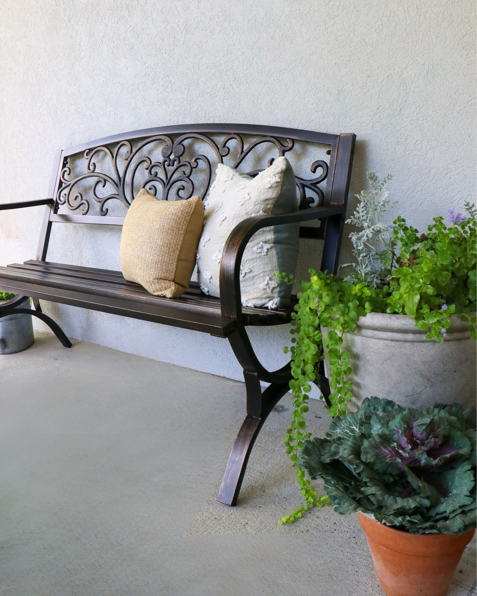 Finally found the perfect chateau-inspired bench for our front porch. 🌿

#LTKSeasonal #LTKHome