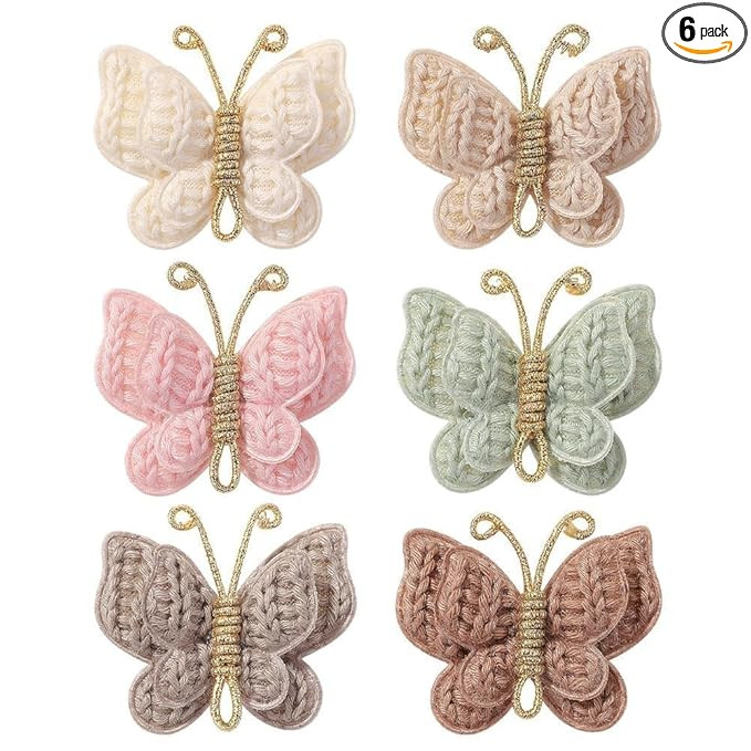 Baby Girl Hair Bow Clips Barrettes, 6 Pcs Butterfly Clips Hair Accessories for Infants Toddlers B... | Amazon (US)