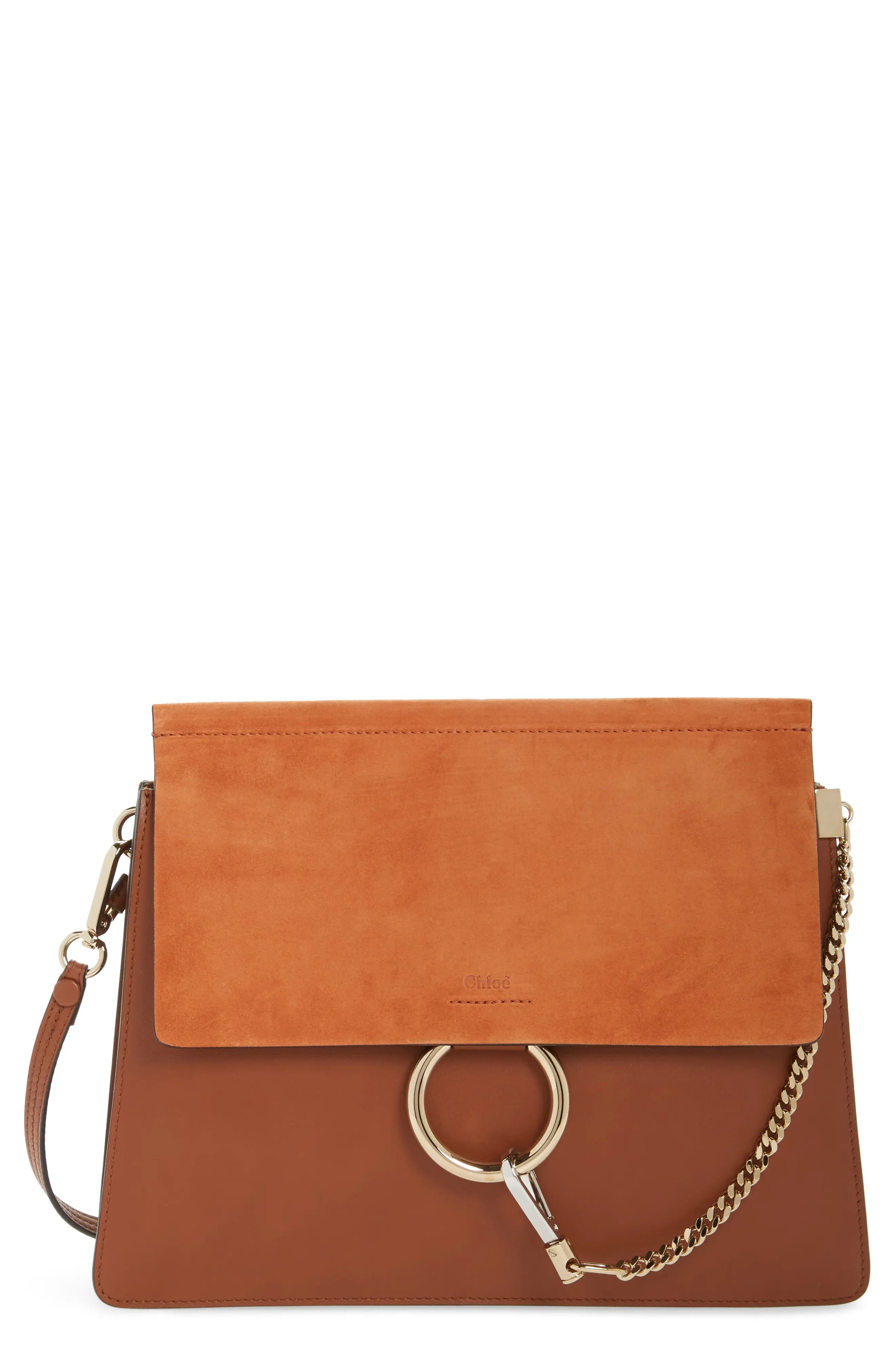 Chloe Faye Suede & Leather Shoulder Bag - Brown | Nordstrom