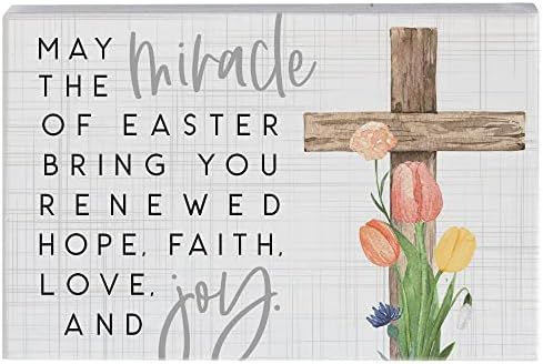 Simply Said, INC Small Talk Sign 3.5" x 5.25" Wood Block Plaque - May the Miracle of Easter Bring... | Amazon (US)