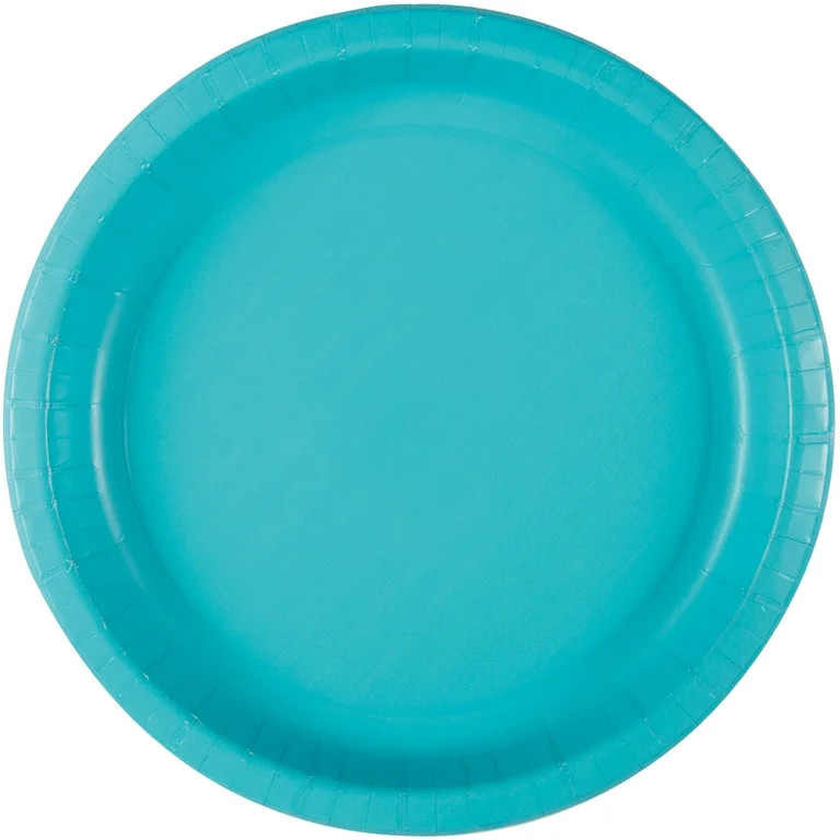 Way to Celebrate! Teal Deep Paper Dinner Plates, 11.5in, 10ct | Walmart (US)