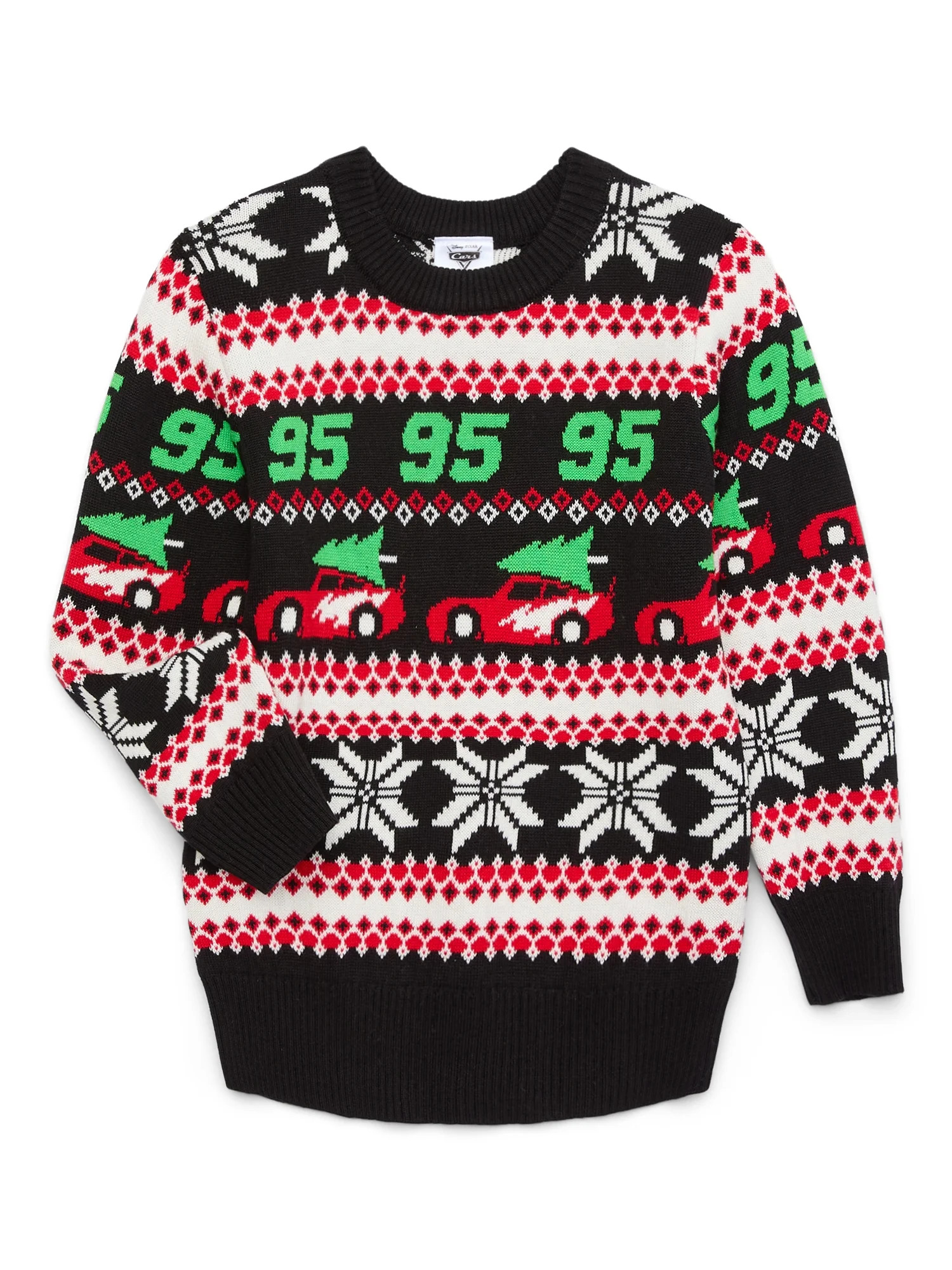 Disney Pixar Cars Toddler Boy Holiday Sweater with Long Sleeves, Sizes 12M-5T | Walmart (US)