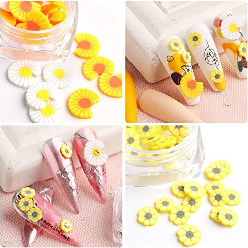 3D Nail Art Slices 8 Boxes Fruit Flower Star Heart Shapes Little Daisy Chrysanthemum Slices Polym... | Amazon (US)