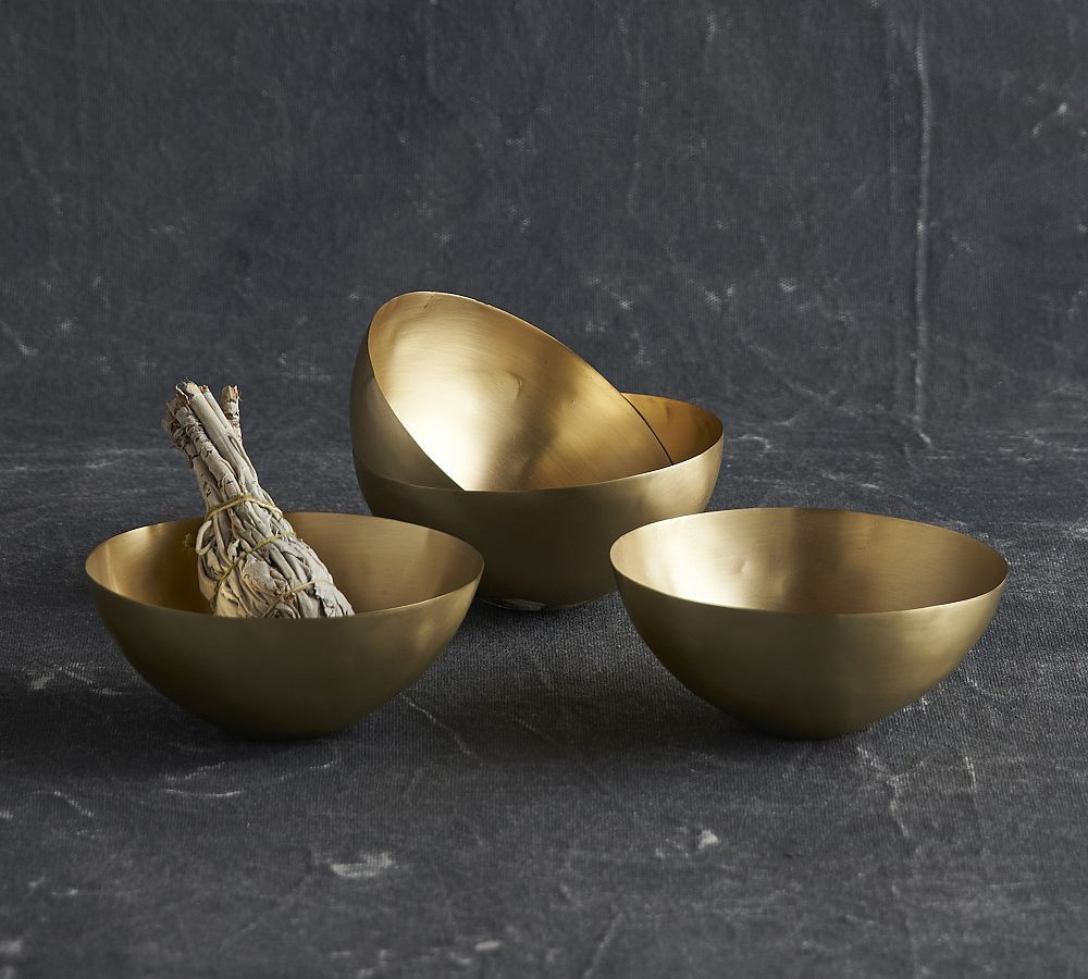 Avila Handmade Brass Snack Bowls - Set of 4 | Pottery Barn (US)