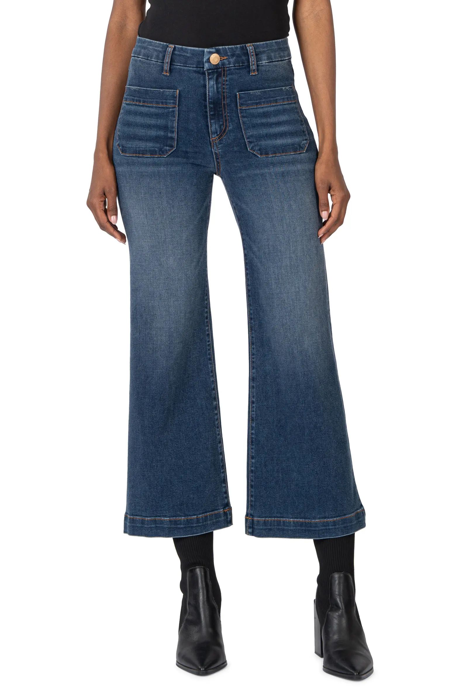 Meg Patch Pocket High Waist Wide Leg Jeans | Nordstrom