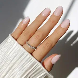 Glamnetic Press On Nails - Pink Blush | Short Round Pink Fake Nails, Salon Quality Milky Nails | ... | Amazon (US)