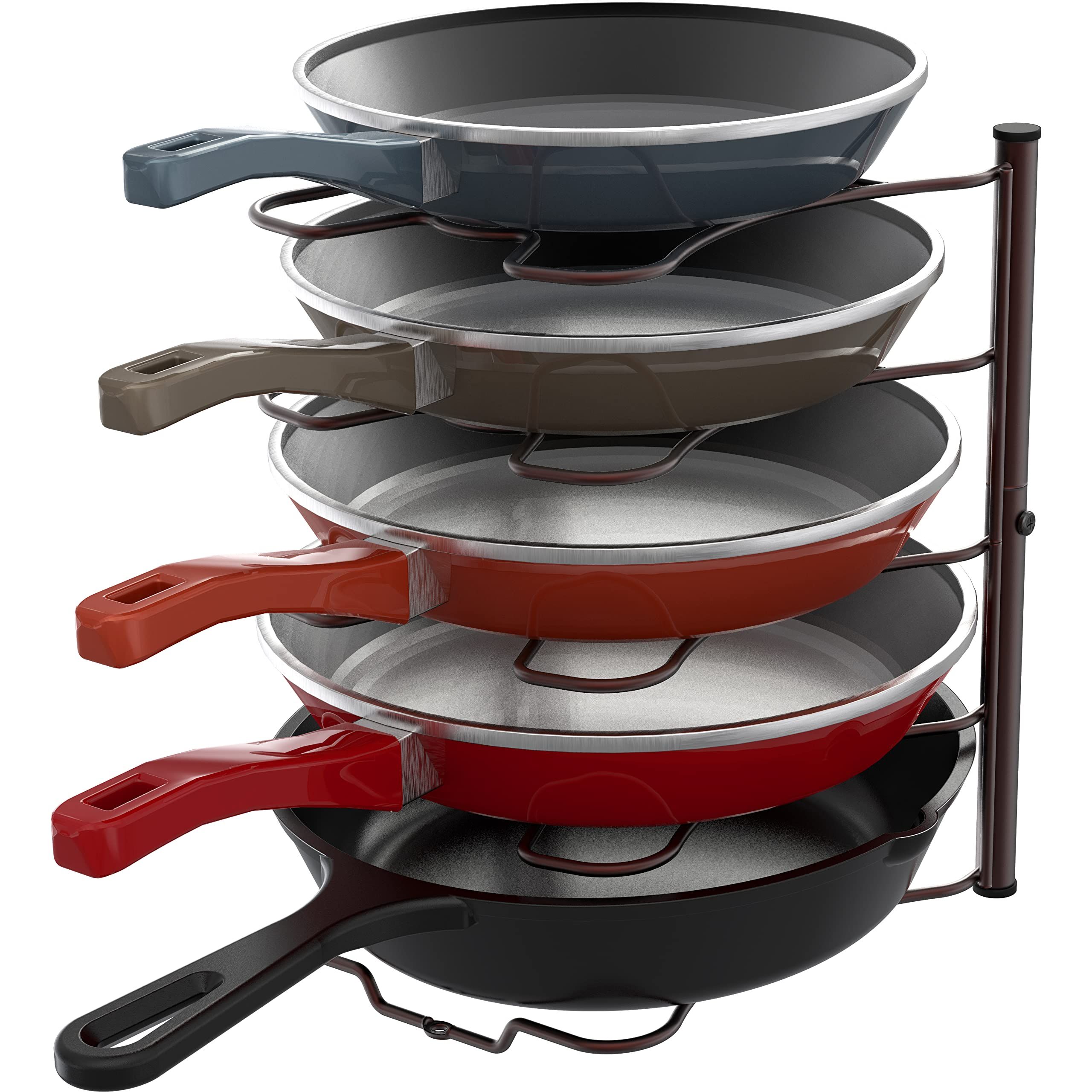 Simple Houseware Cabinet Pantry Pot and Pan Organizer Holder Rack, Bronze | Amazon (US)