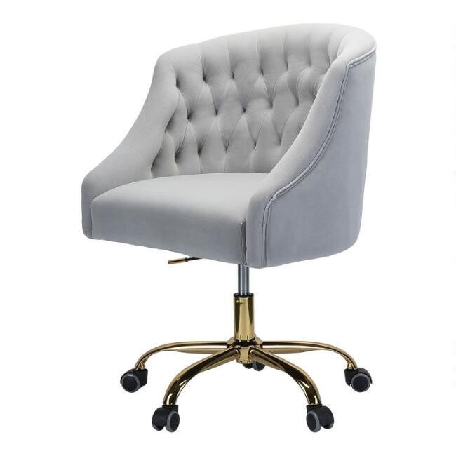 Velvet Tufted Nanette Upholstered Office Chair | World Market