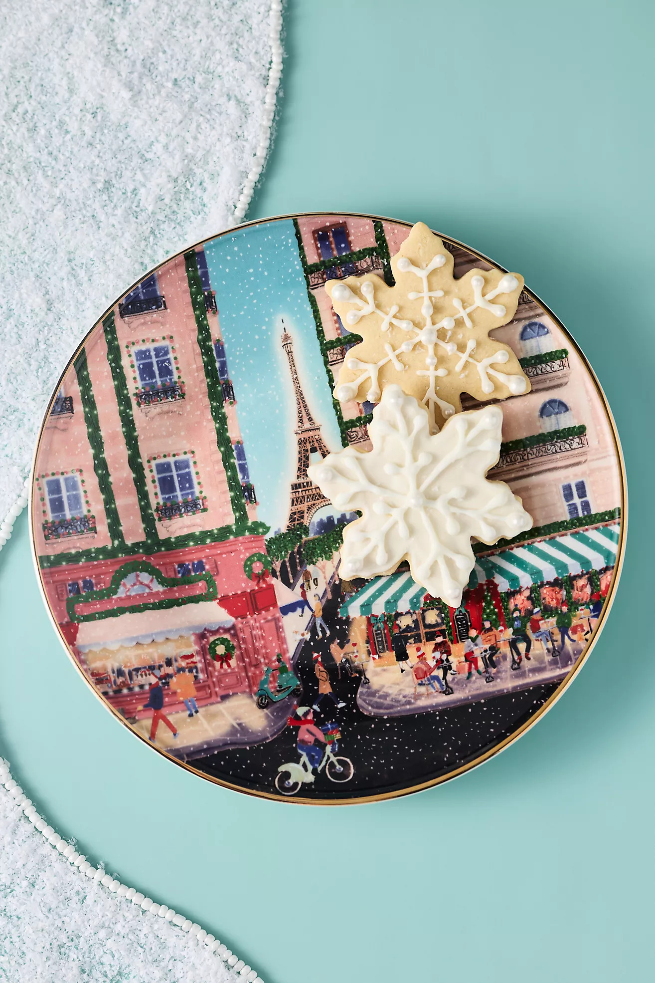 Holiday in the City Stoneware Dessert Plate | Anthropologie (US)