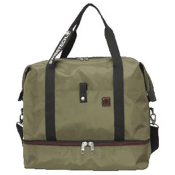 Swiss Tech Drop Bottom Travel Weekender Duffel - Olive/Black - Walmart.com | Walmart (US)