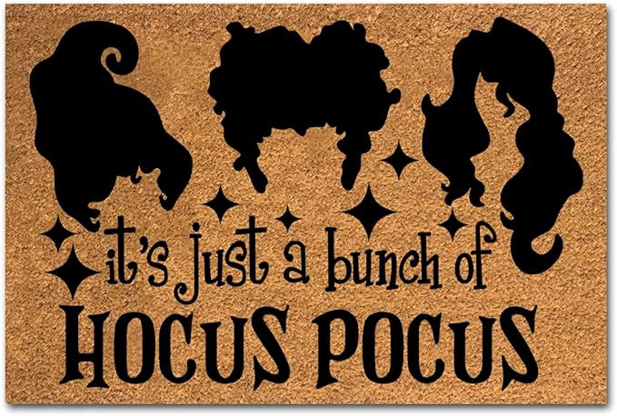 Amazon.com: Funny Coir Doormat It’s Just a Bunch of Hocus Pocus Halloween Decor Welcome Front P... | Amazon (US)