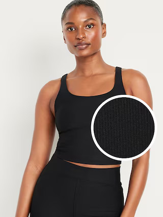 Light Support PowerSoft Rib Longline Sports Bra | Old Navy (US)