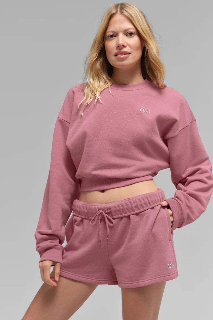 Cropped Accolade Crewneck - Pink Wild Rose | Alo Yoga (US)