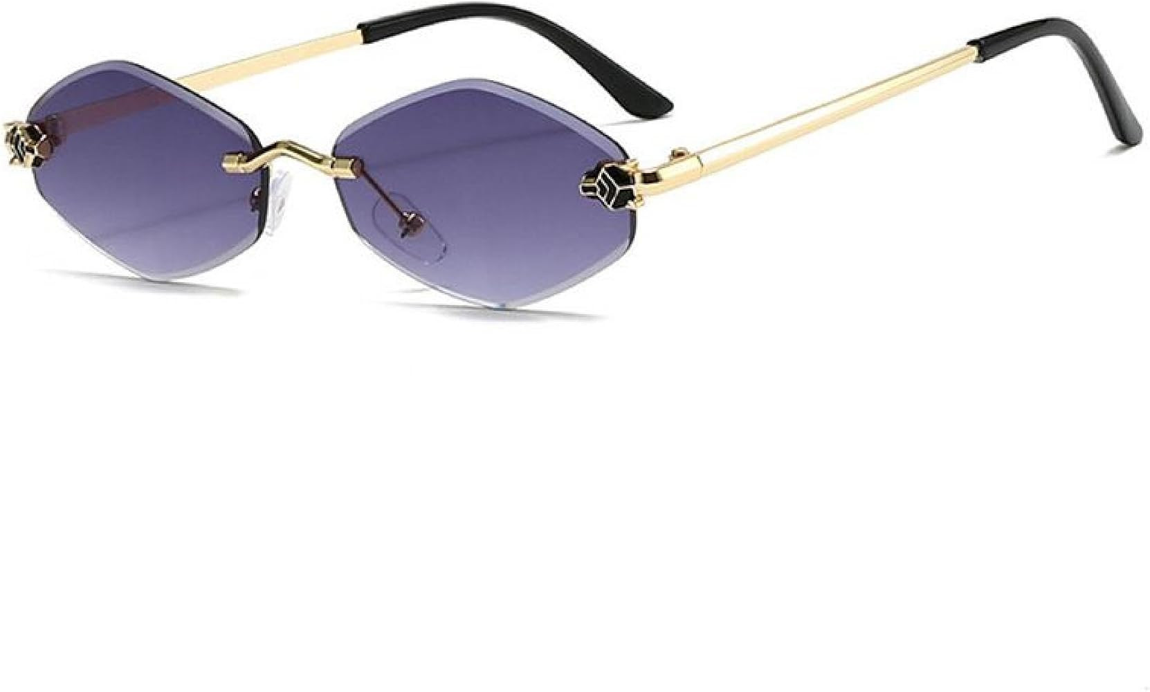 TVTBBVV Fashion Rimless Hexagon Sunglasses for Women Luxury Punk Sexy Travel Rhombus(C6GradientGr... | Amazon (US)