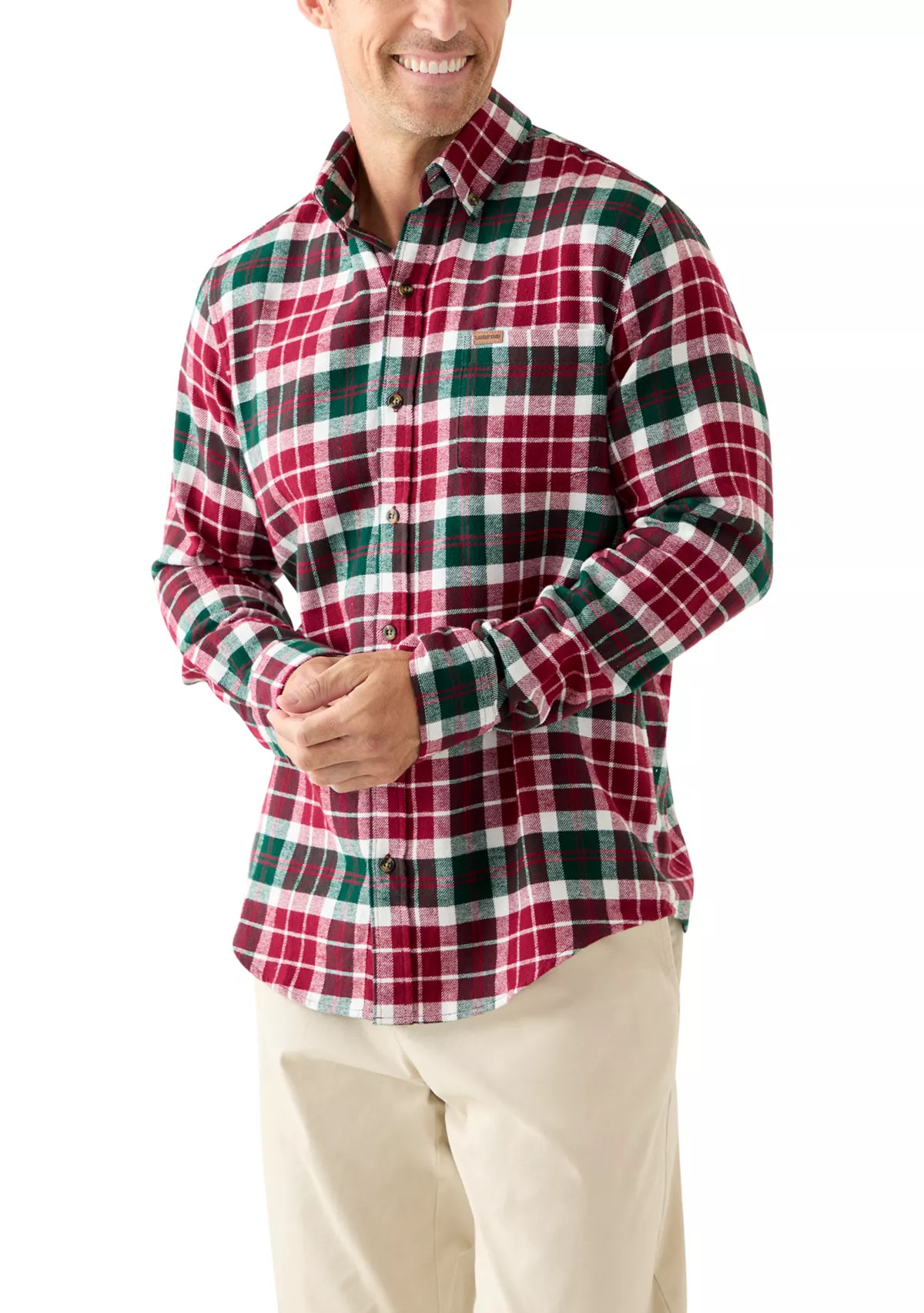 LANDS' ENDMen's Lakeside Flannel Shirt | Belk