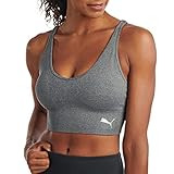 PUMA Women's Seamless Sports Bra, Heather Grey, X-Large | Amazon (US)
