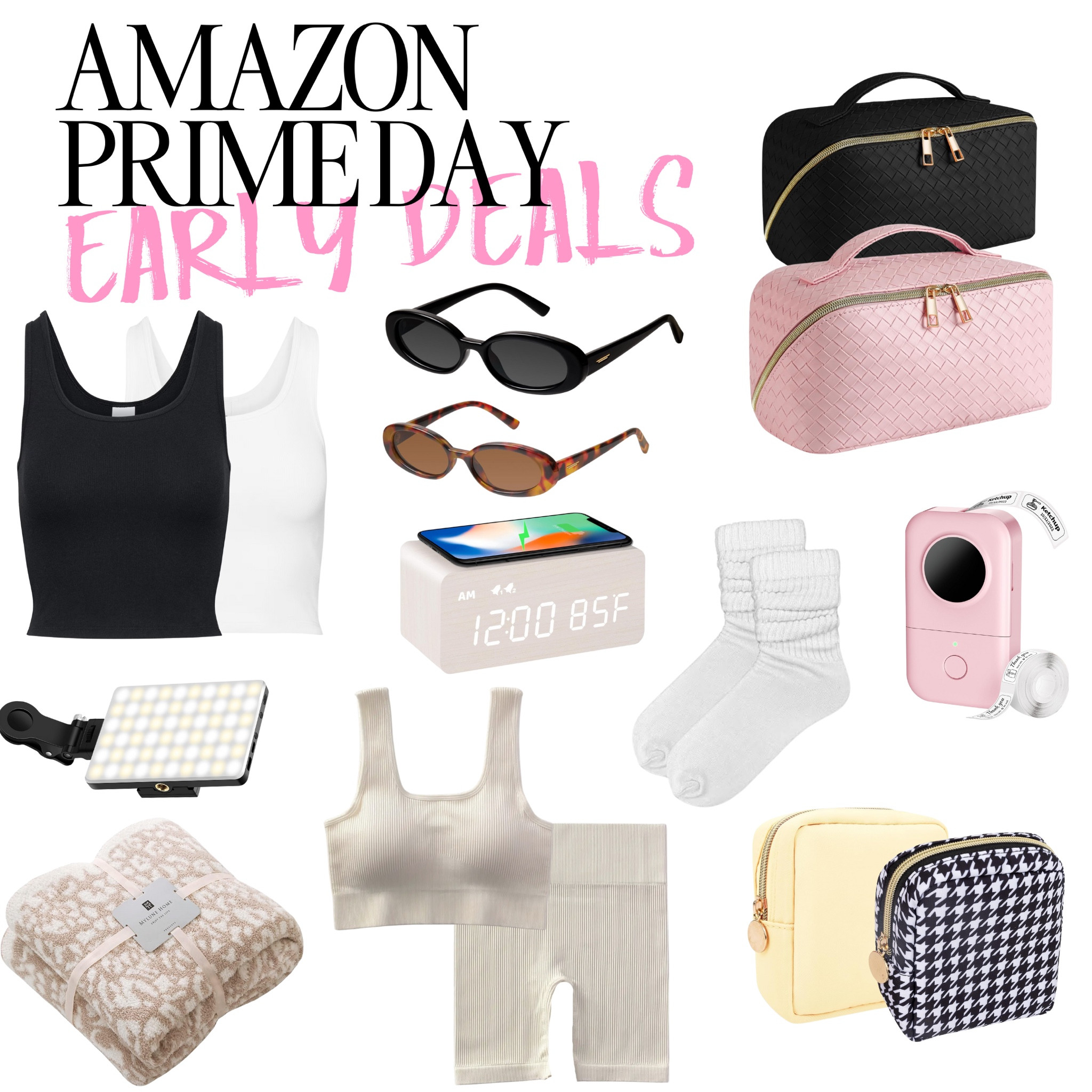 Shop some of my favorite Amazon Prime Day Lead Up deals! This cosmetic case is a must-have for summer travel and comes in every color. I wear these ribbed basic tank tops on repeat! These mini nylon cases just landed on the deals page! #CreatorFavorites2024

#LTKSaleAlert #LTKFindsUnder50 #LTKSeasonal