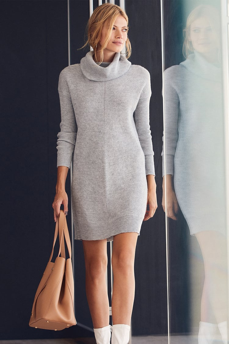Tea Reader Light Grey Sweater Dress | Lulus (US)