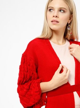 Red - Cardigan - Kaktüs | Modanisa (US)