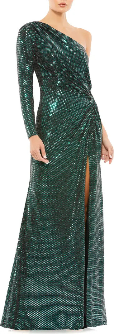 Mac Duggal Metallic One-Shoulder Gown | Nordstrom | Nordstrom