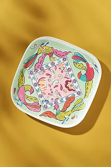 Bamboo Melamine Hibiscus Dinner Plate | Anthropologie (US)