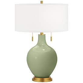 Color Plus Toby Brass 28" Majolica Green Glass Table Lamp | Lamps Plus