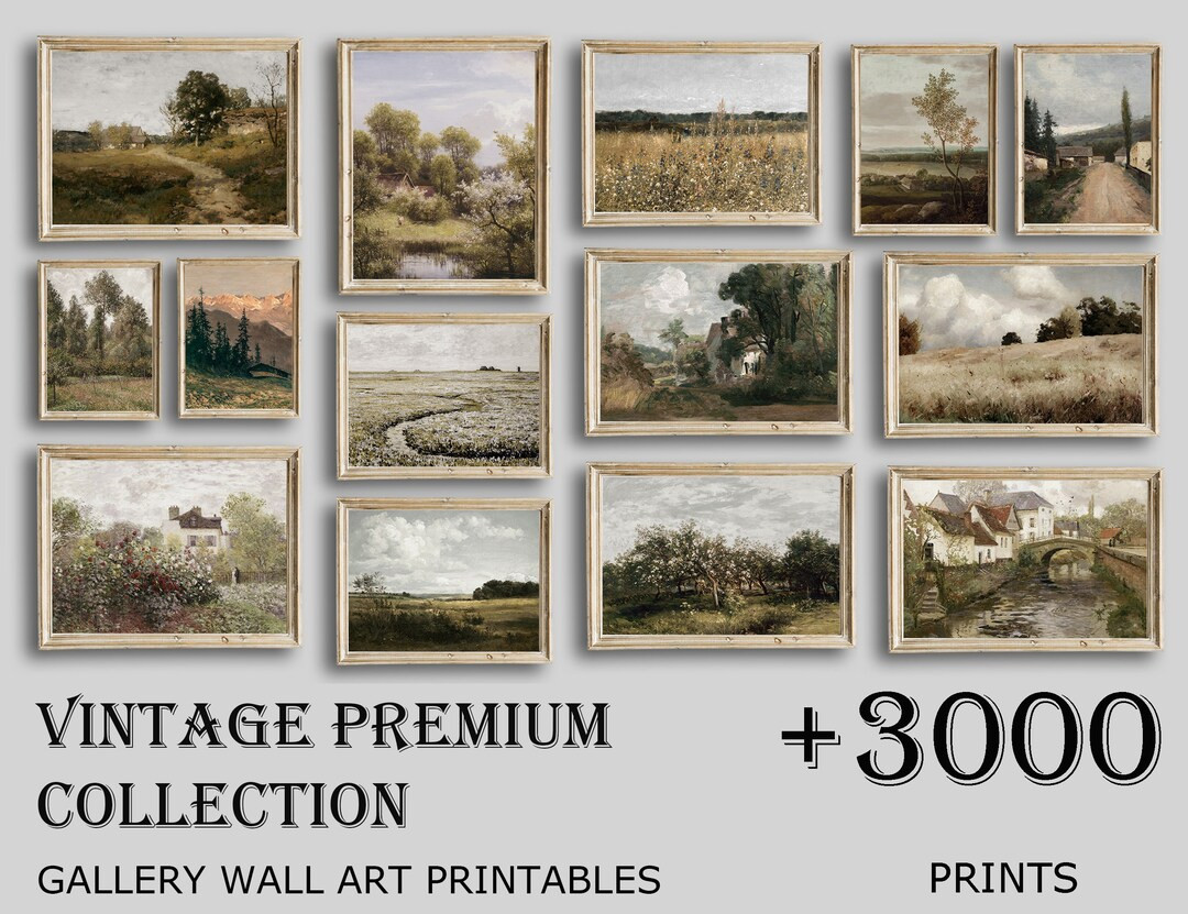 Vintage Printable Country Landscape Oil Painting Mega Bundle, Antique Farmhouse Mountain Nature P... | Etsy (US)