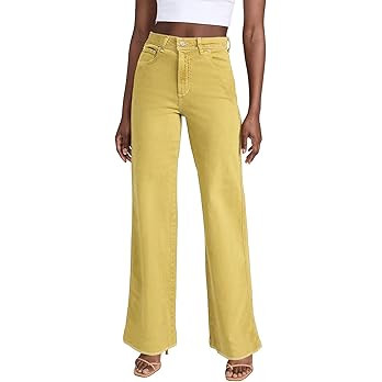 Allimy Women's Straight Leg Flare Jeans High Waisted Strechy Raw Hem Denim Pants | Amazon (US)