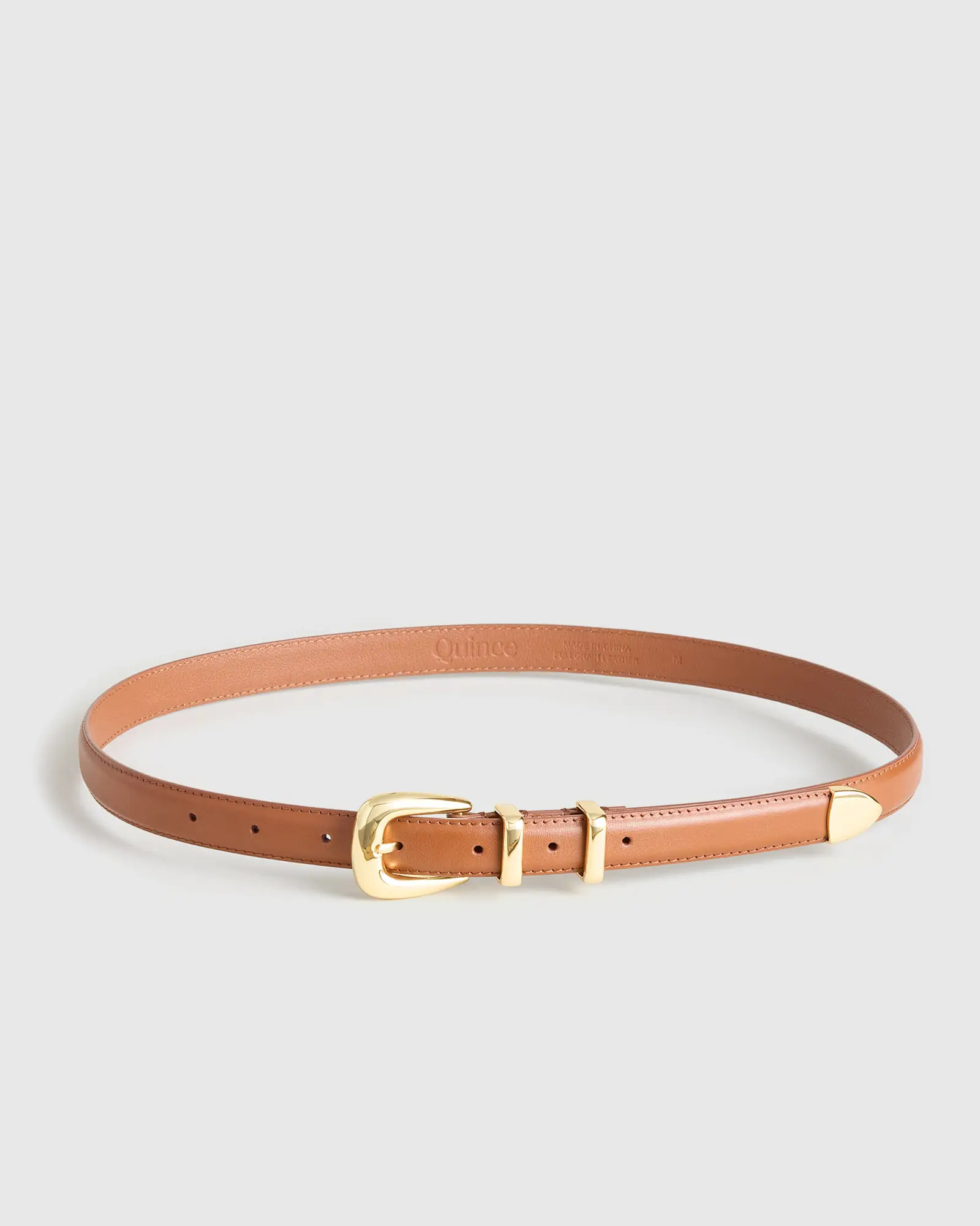 Lola European Leather Western Skinny Belt | Quince
