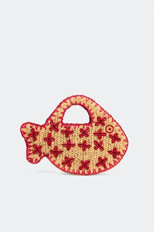 SIMONMILLER Puka Fish Bag in Natural/burgundy at Nordstrom | Nordstrom
