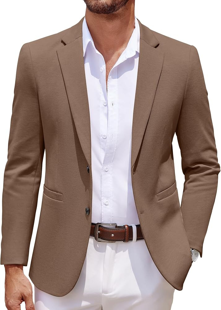 COOFANDY Mens Sport Coats Casual Knit Blazer Two Button Suit Jacket | Amazon (US)