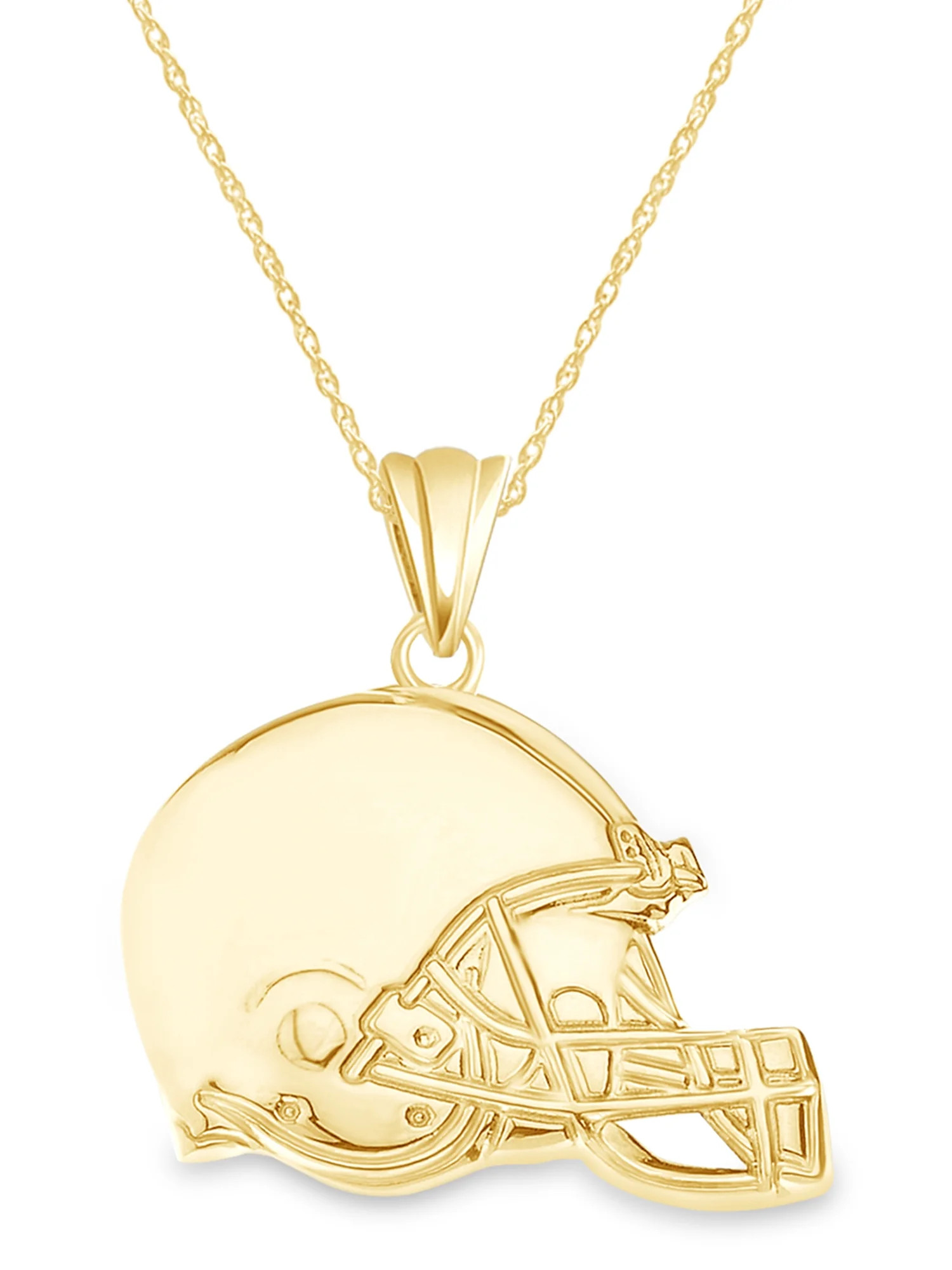 AFFY Football Helmet Pendant Necklace in 14K Yellow Gold Plated 925 Sterling Silver 18" Chain | Walmart (US)