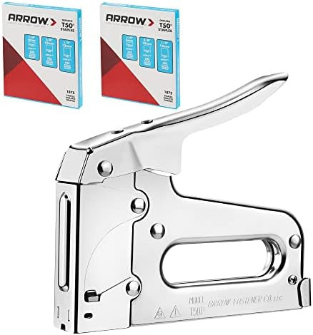Arrow T50 Heavy Duty Staple Gun Kit, All Chrome Steel Stapler, with 3750 Pieces T50 1/4", 3/8", 1... | Amazon (US)