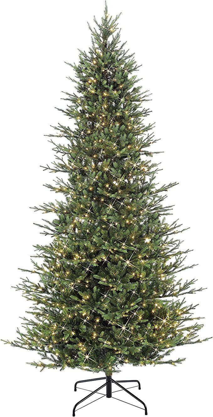 Puleo International 9 Foot Pre-Lit Slim Balsam Fir Artificial Christmas Tree with 800 Clear Light... | Amazon (US)