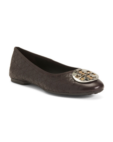 Claire Quilted Leather Ballet Flats | TJ Maxx