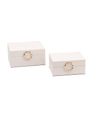 2pc Decorative Box Set With Metal Circle Closure | TJ Maxx