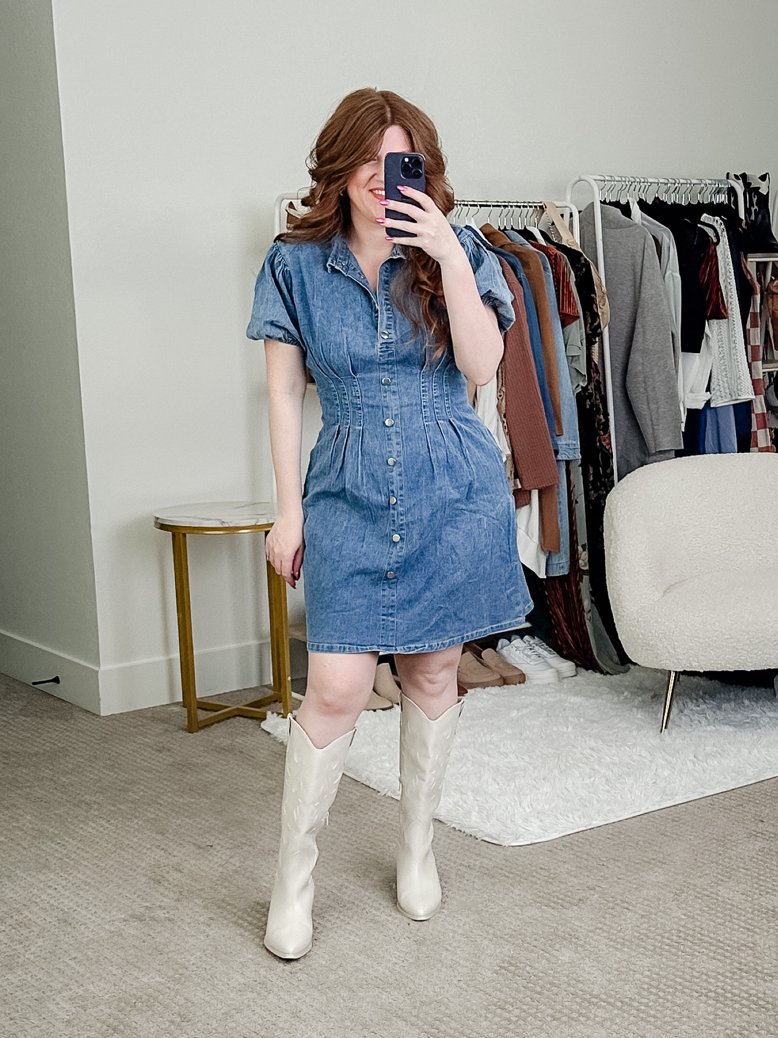 Denim dress back in stock in amazon! Wearing size large. 

Fall dress. Fall outfit. 

#LTKmidsize #LTKstyletip #LTKfindsunder50