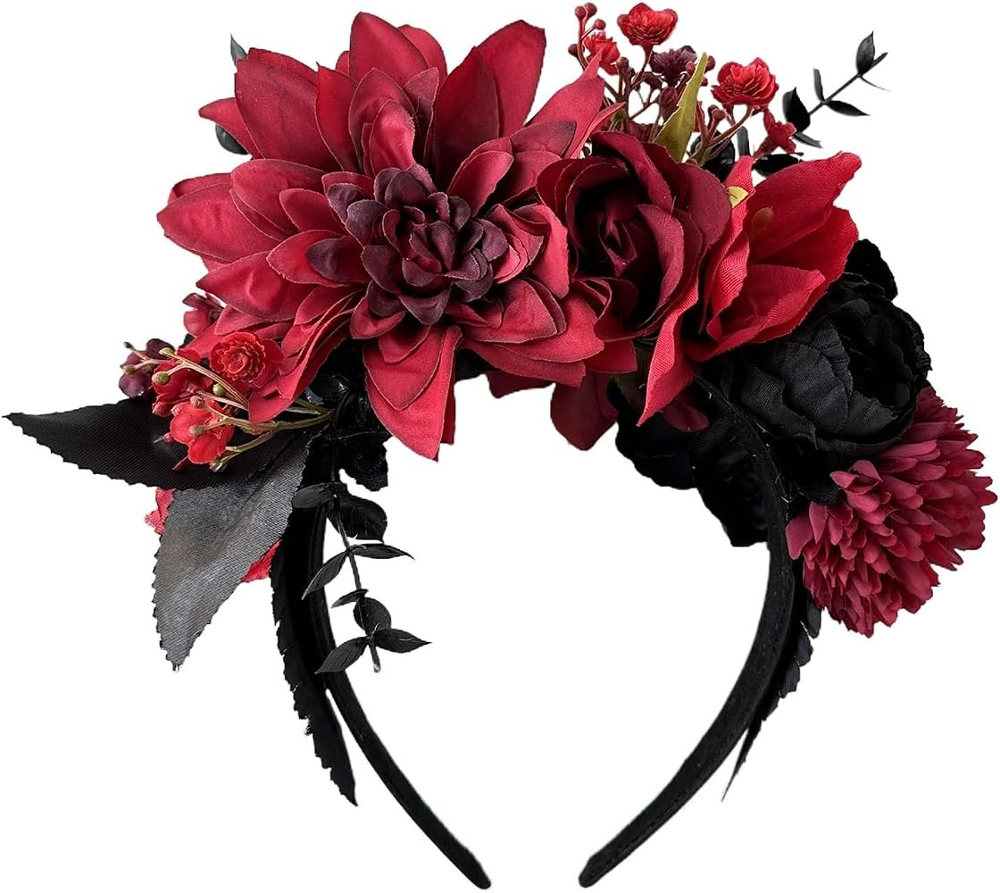 Vividsun Mexican Flower Crown Day of the dead Headpiece Party Fiesta Flower Headband | Amazon (US)