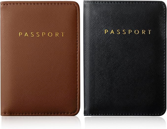 Frienda 2 Pieces Bridal Passport Covers Holder Waterproof Leather Holder Covers Travel Wallet Pas... | Amazon (US)