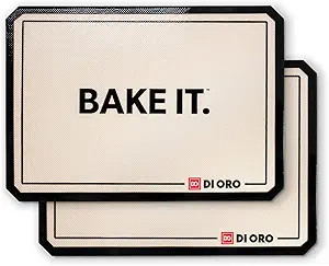 DI ORO Silicone Mats for Baking - Baking Mats Silicone for Baking Sheets - 480°F Heat-Resistant ... | Amazon (US)