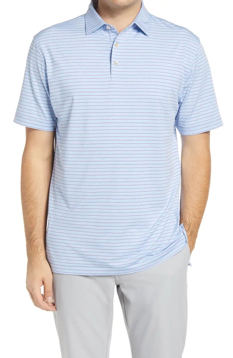 Peter Millar Crafty Stripe Short Sleeve Performance Polo | Nordstrom | Nordstrom