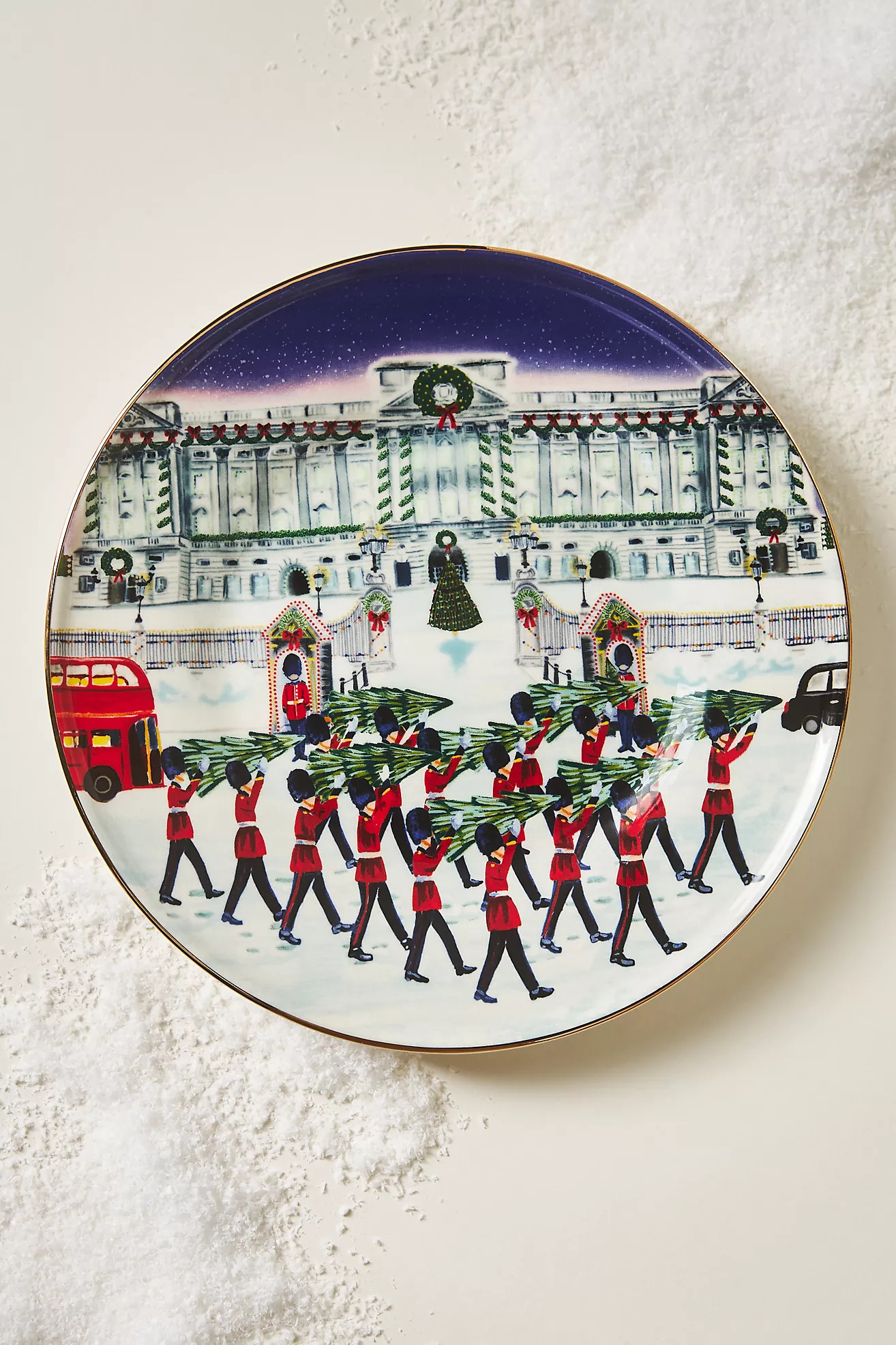 Holiday in the City Stoneware Dessert Plate | Anthropologie (US)