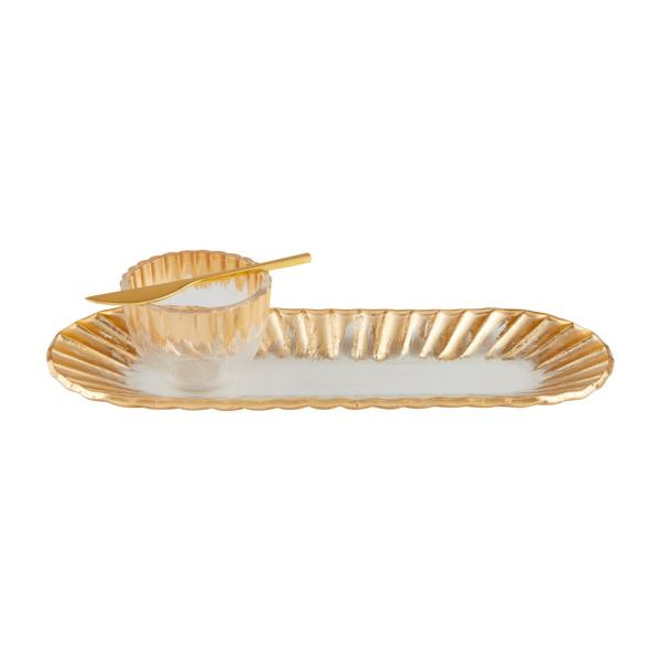 Gold edge tray & dip set | Mud Pie