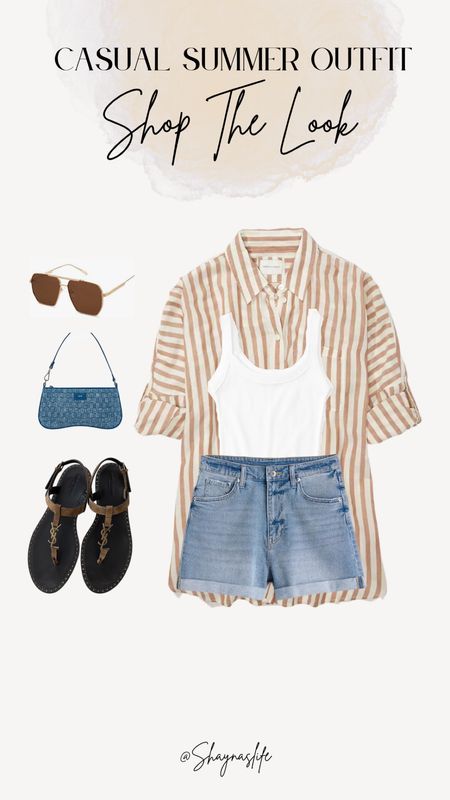 Casual summer outfit ! 

#denimshorts #AmericanEagle #YSL #Amazon #Sunglasses #Tanktops #ButtondownShirts #Crop #Cropped #Denim #AmazonFashion
#Aerie 

#LTKstyletip #LTKsalealert #LTKunder50