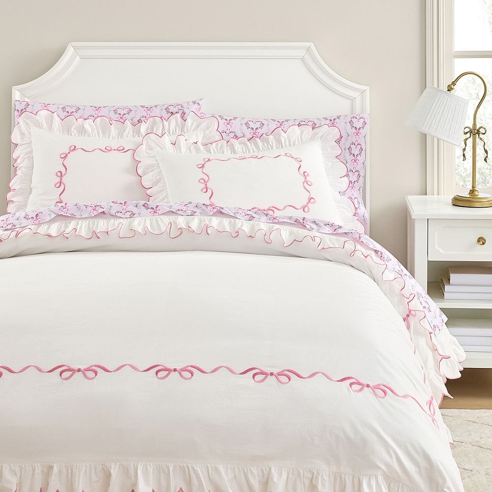 LoveShackFancy Bows Border Duvet Cover | Pottery Barn Teen