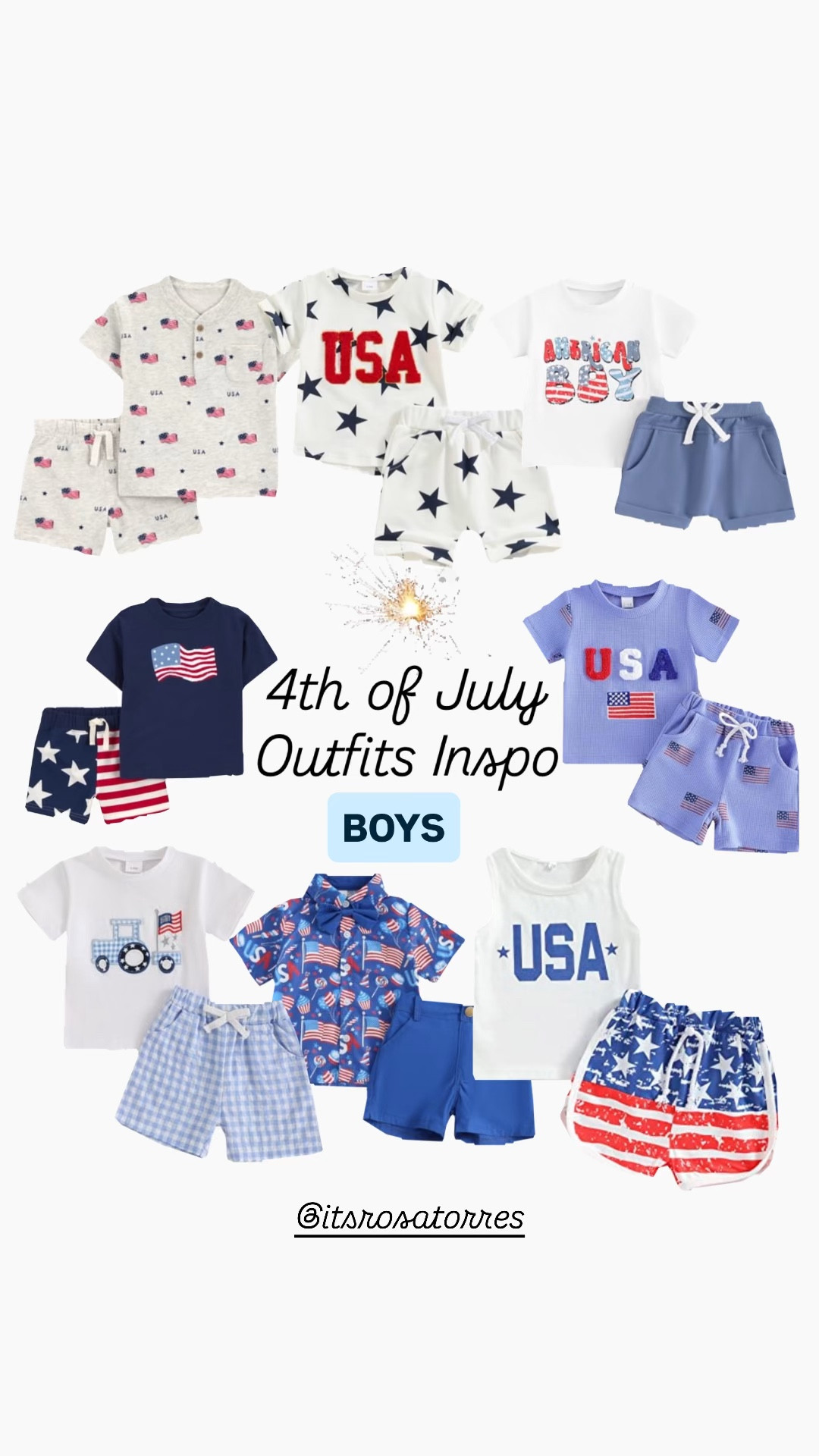 Fourth of July and Memorial Day boys outfits inspired! So many cute outfits to dress up you baby boys 🥹 mines is in heaven 😇

#fourthofjulyboysoutfits #usa #startboysoutfits 🇺🇸
#memorialday #fourthofjuly #memorialdaystyle #fourthofjulystyle #fireworks #250anniversary #america 

#LTKstorytime #LTKBaby #LTKKids