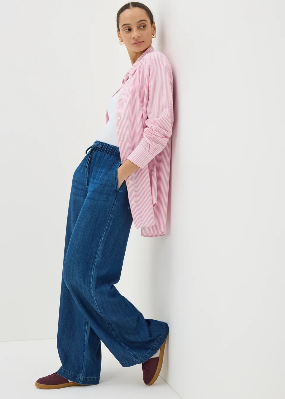 Dark Wash Comfort Fit Wide Leg Jeans | Matalan (UK)