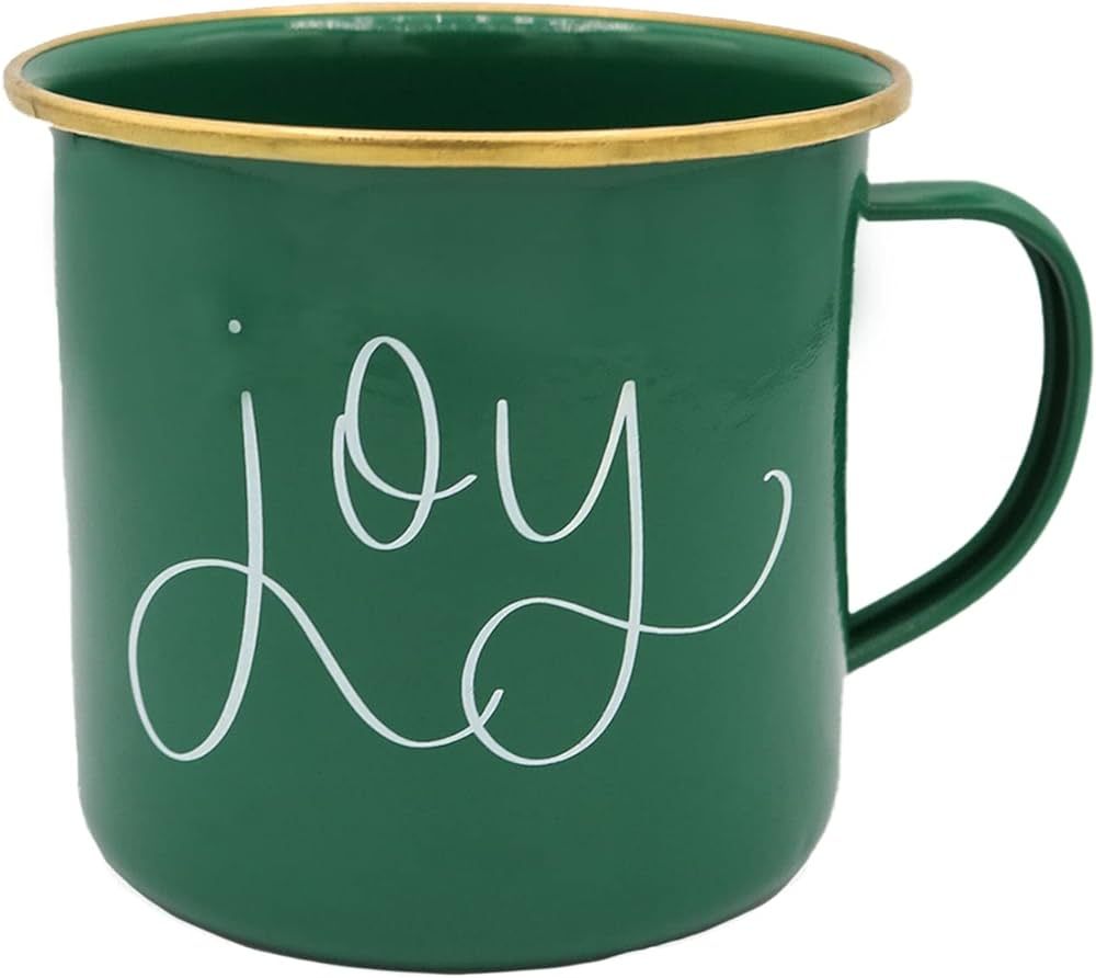 Sweet Water Decor "Joy Christmas Coffee Mug | 18oz Galvanized Steel Festive Coffee Cup | Seasonal... | Amazon (US)