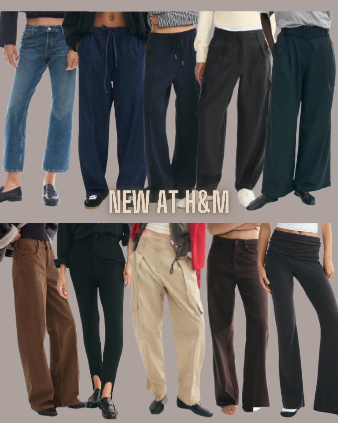 H&M fashion
Barrel pants 
Flare pants
Trousers